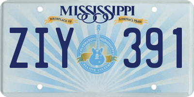 MS license plate ZIY391