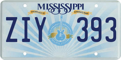 MS license plate ZIY393