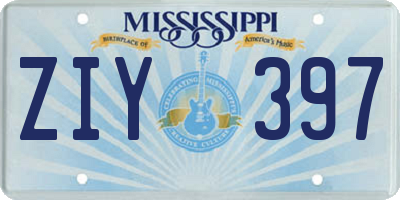 MS license plate ZIY397