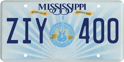 MS license plate ZIY400