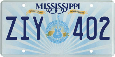 MS license plate ZIY402