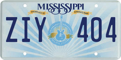 MS license plate ZIY404