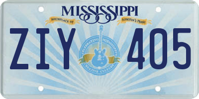 MS license plate ZIY405