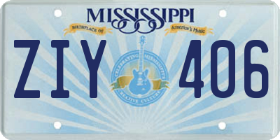 MS license plate ZIY406