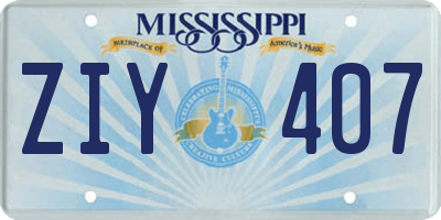 MS license plate ZIY407