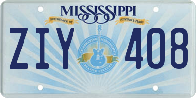 MS license plate ZIY408