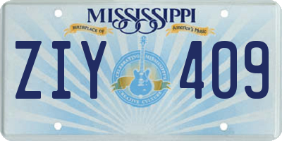 MS license plate ZIY409
