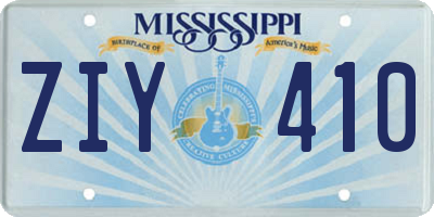 MS license plate ZIY410