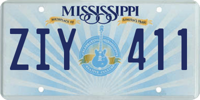 MS license plate ZIY411
