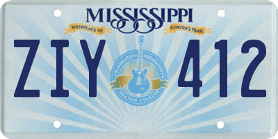 MS license plate ZIY412