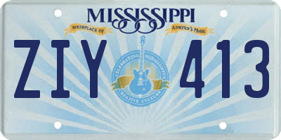 MS license plate ZIY413