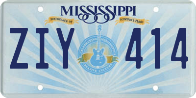 MS license plate ZIY414