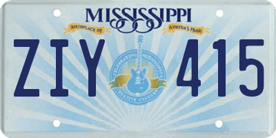 MS license plate ZIY415