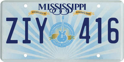 MS license plate ZIY416