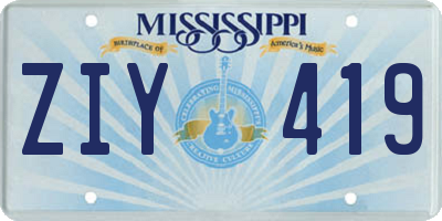 MS license plate ZIY419