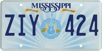 MS license plate ZIY424