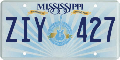 MS license plate ZIY427