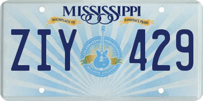 MS license plate ZIY429