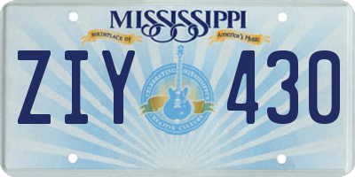 MS license plate ZIY430