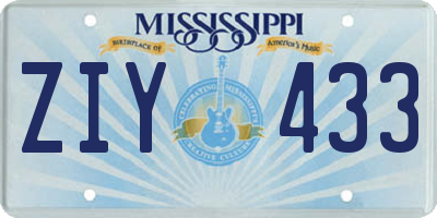 MS license plate ZIY433