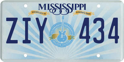 MS license plate ZIY434