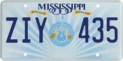 MS license plate ZIY435
