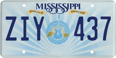 MS license plate ZIY437
