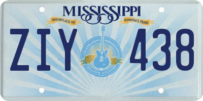 MS license plate ZIY438
