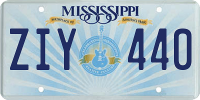 MS license plate ZIY440