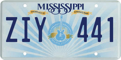 MS license plate ZIY441