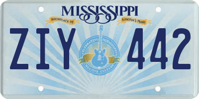 MS license plate ZIY442
