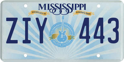 MS license plate ZIY443