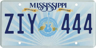 MS license plate ZIY444