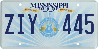 MS license plate ZIY445