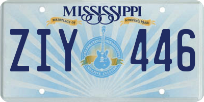 MS license plate ZIY446