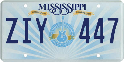 MS license plate ZIY447