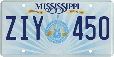 MS license plate ZIY450