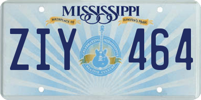 MS license plate ZIY464