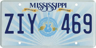 MS license plate ZIY469