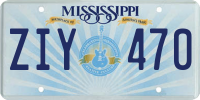 MS license plate ZIY470