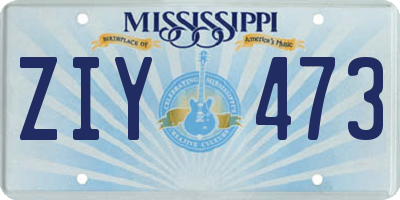 MS license plate ZIY473