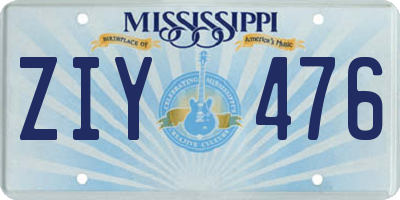 MS license plate ZIY476