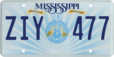 MS license plate ZIY477