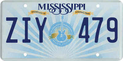 MS license plate ZIY479