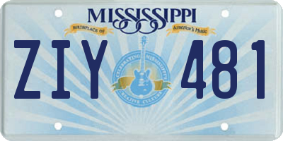 MS license plate ZIY481