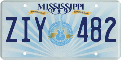 MS license plate ZIY482