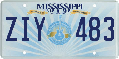 MS license plate ZIY483