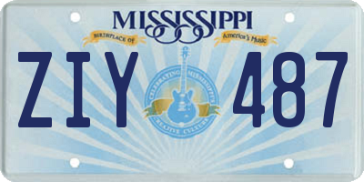 MS license plate ZIY487