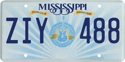 MS license plate ZIY488