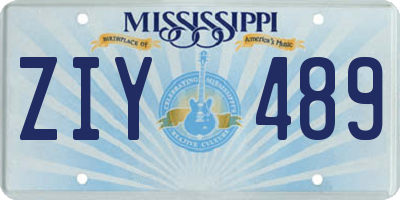 MS license plate ZIY489